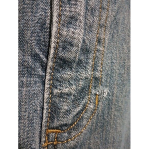 American Eagle Denim Mini Skirt Distressed Stone Wash Flap Pocket Womens Sz 10 - Picture 4 of 9